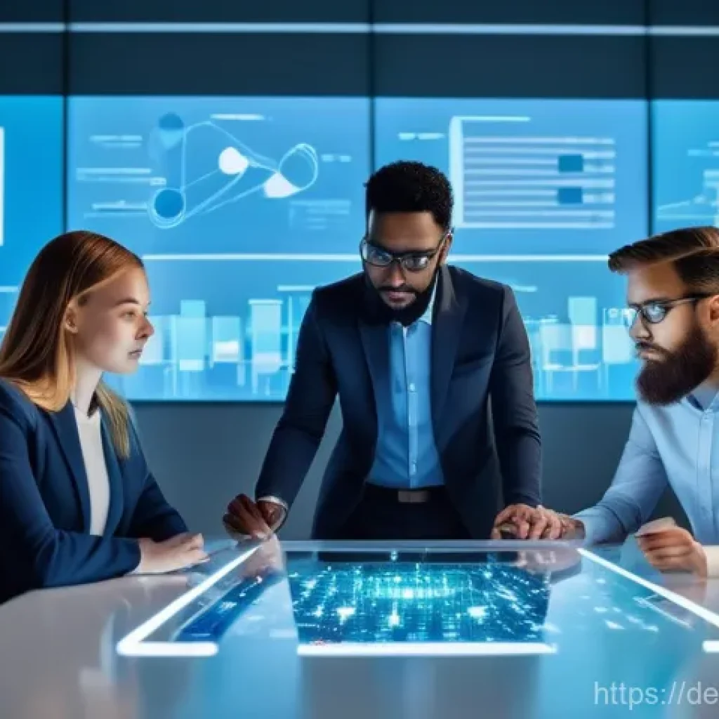 사회적 행동과 조직이론 - **Prompt:** A diverse group of five business professionals (three women, two men, ages 28-50, variou...