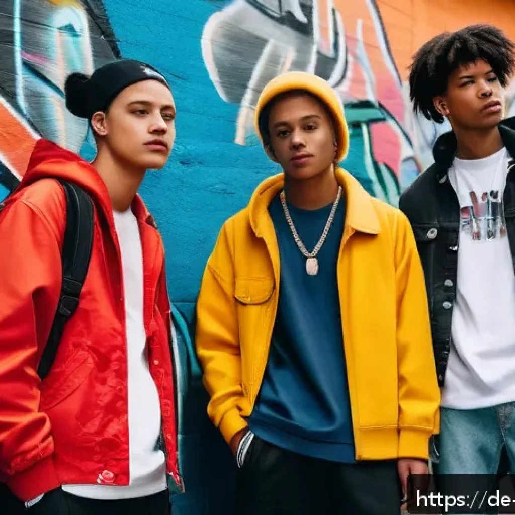 청년 문화와 사회적 정체성 - A vibrant urban street scene in Berlin showcasing young people blending global and local streetwear ...